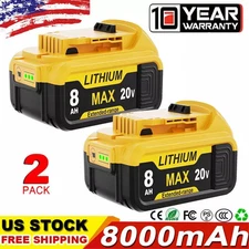 2X For DeWalt 20V 20 Volt Max 8.0AH Lithium Ion Battery DCB206 DCB208 DCB204-2