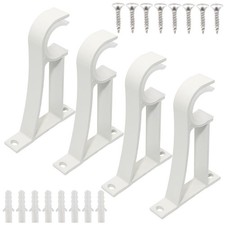 Curtain Rod Bracket Set of 4 Rod Brackets White