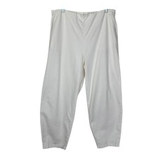 Eileen Fisher Cotton Hemp Blend Lantern Pant Size L White Barrel Style