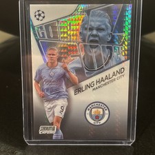 Erling Haaland 2022-23 Topps Stadium Club Chrome UCL Goal Force Prism 187 /199