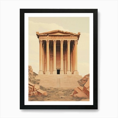 Antike Stadt Ephesus Illustratio gerahmtes Wandbild Poster Leinwanddruck Bild
