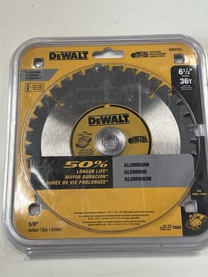 Dewalt DW9152 6-1/2'' 36 Tooth Aluminum Metal Cutting Circular Saw Blade 5/8''