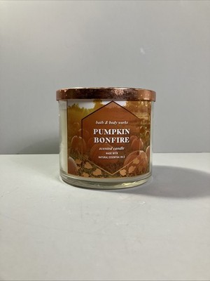 Bath & Body Works Pumpkin Bonfire 14.5 Oz 3 Wick Candle