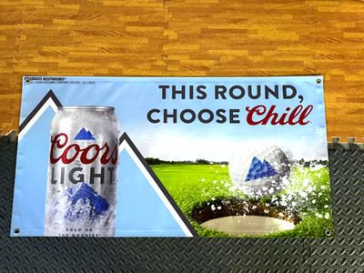 Coors Light Golf Banner  This Round, Choose Chill  | Beer Golf Course Bar Vinyl