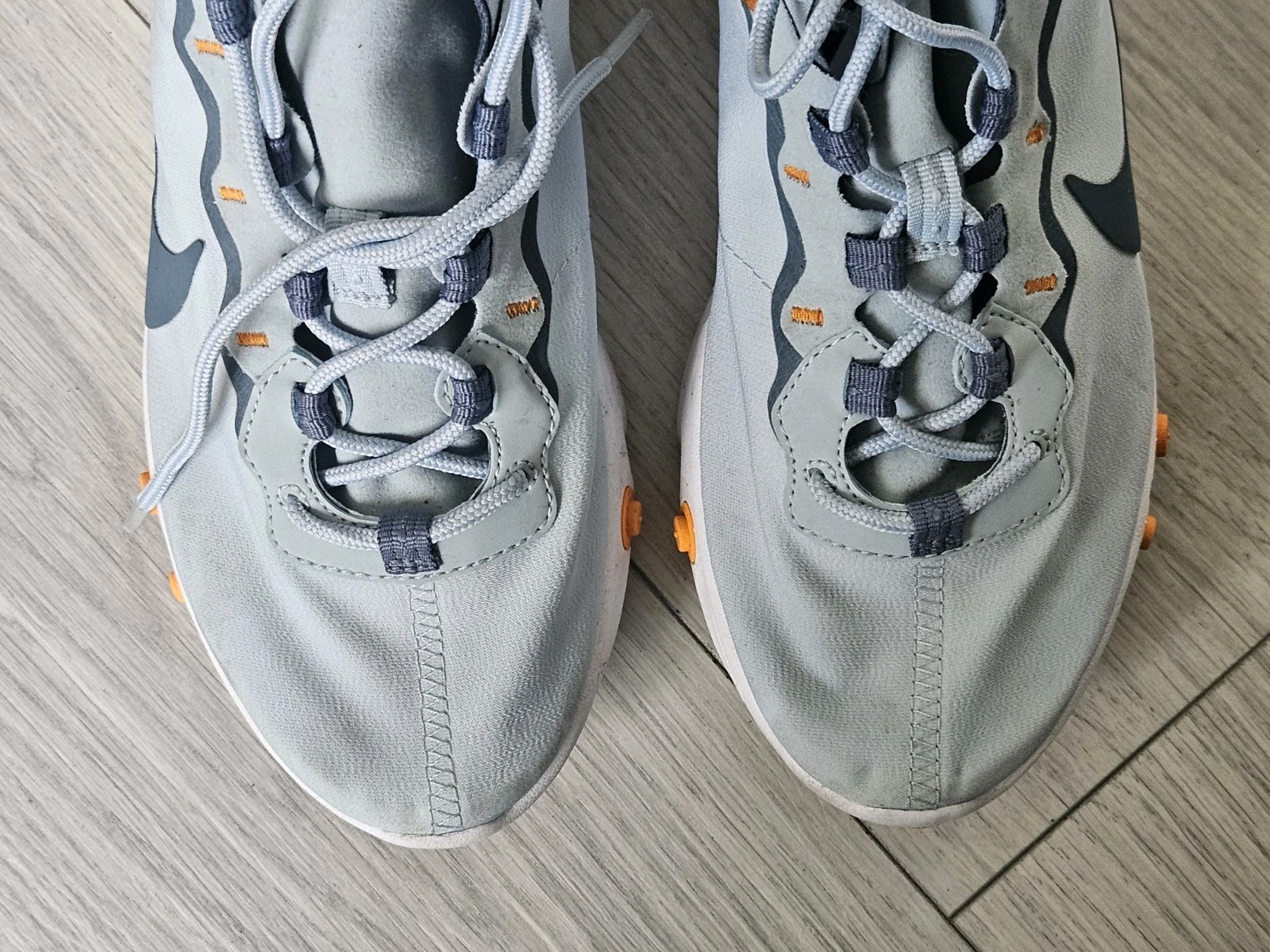 Nike React Element 55 Light Grey Blue Orange Whit… - image 3