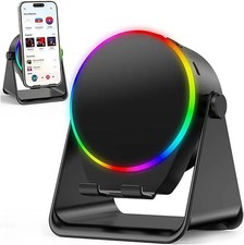 Wireless Induction Speaker, 4 in 1 Bluetooth Speaker Phone Stand with RGB Light,