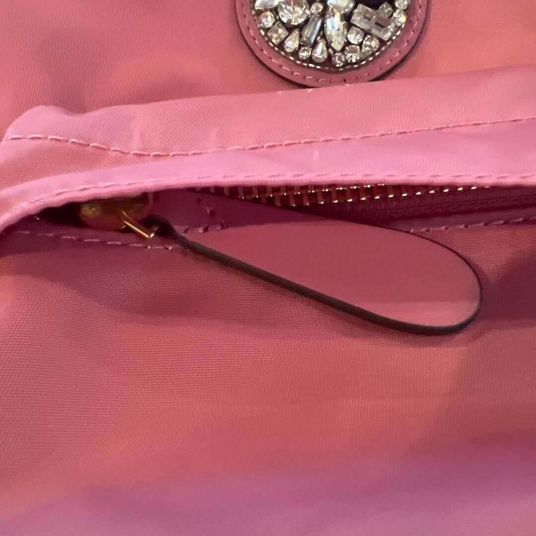 Anya Hindmarch Pink Mini Crystal Eyes Nylon Drawstring Backpack Top Handle image 8