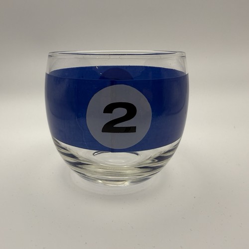 Bicchiere da cocktail vintage MCM Cera Roly Poly biliardo palla bassa #2 blu tazza singola