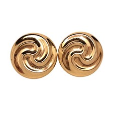 Vintage Bluette Shoe Clips Round Spiral Shape Gold Tone Made In France