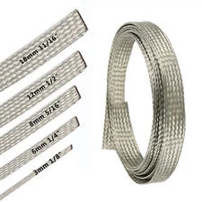 Wire Shielding Tinned Copper Braid Ground Strap Electric Wire Cable Shielded Lot