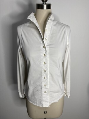 ARMANI JEANS XXS WOMEN Y2K Collared White SHIRT MADE