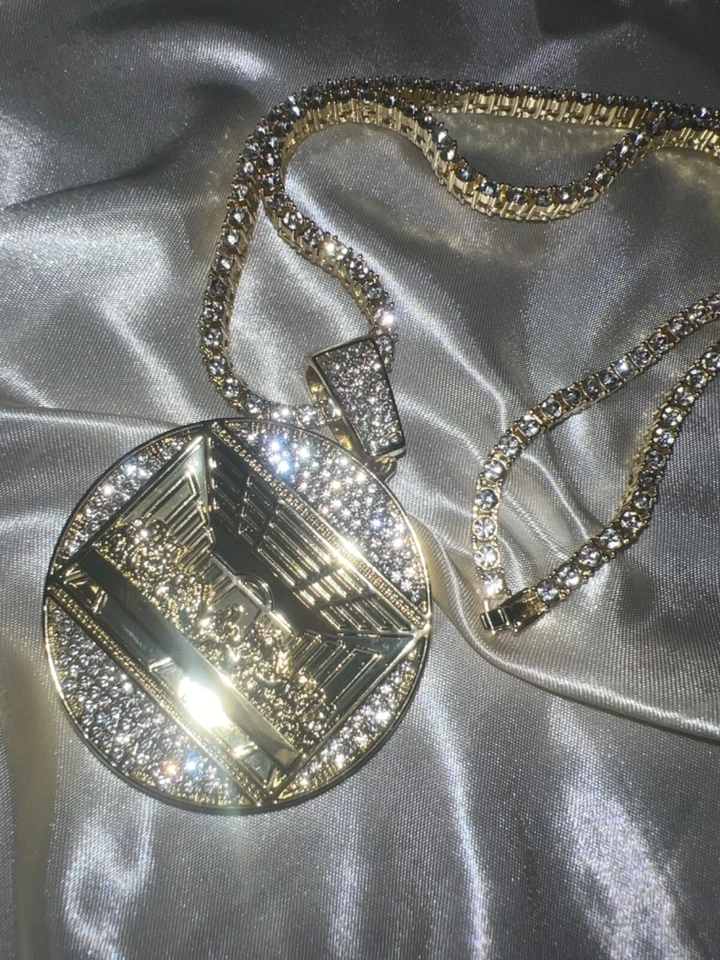 Jewelry Unlimited 24" 1.75Ct  Gold plated Finish CZ Necklace Foto 4 de 4