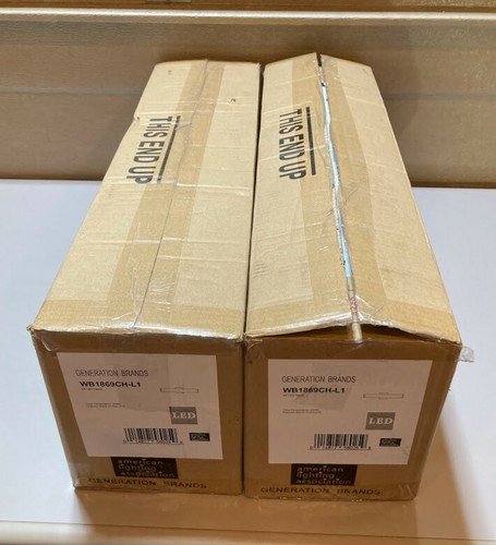 Feiss WB1869CH-L1 Cutler LED Vanity Bath Light, Chrome, Staggered Rock Glass - Picture 4 of 7