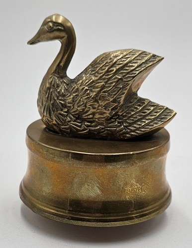 Messing Schwan Musik Figur zum Aufziehen drehbar