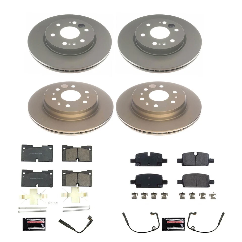Juego de 4 ruedas CRK8171 Powerstop discos de freno y kits de pastillas delanteras y traseras para Chevy Foto 3 de 4