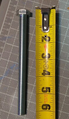 (20) Grade 5 Full Thread 1/2-13 x 6 Hex Head Tap Bolt Zinc Plated Bag Of 20