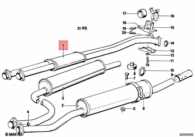 Genuine BMW E21 323i Sedan Front Silencer 18121175908 | eBay