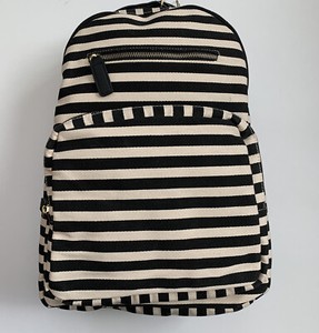 black and white striped backpacks