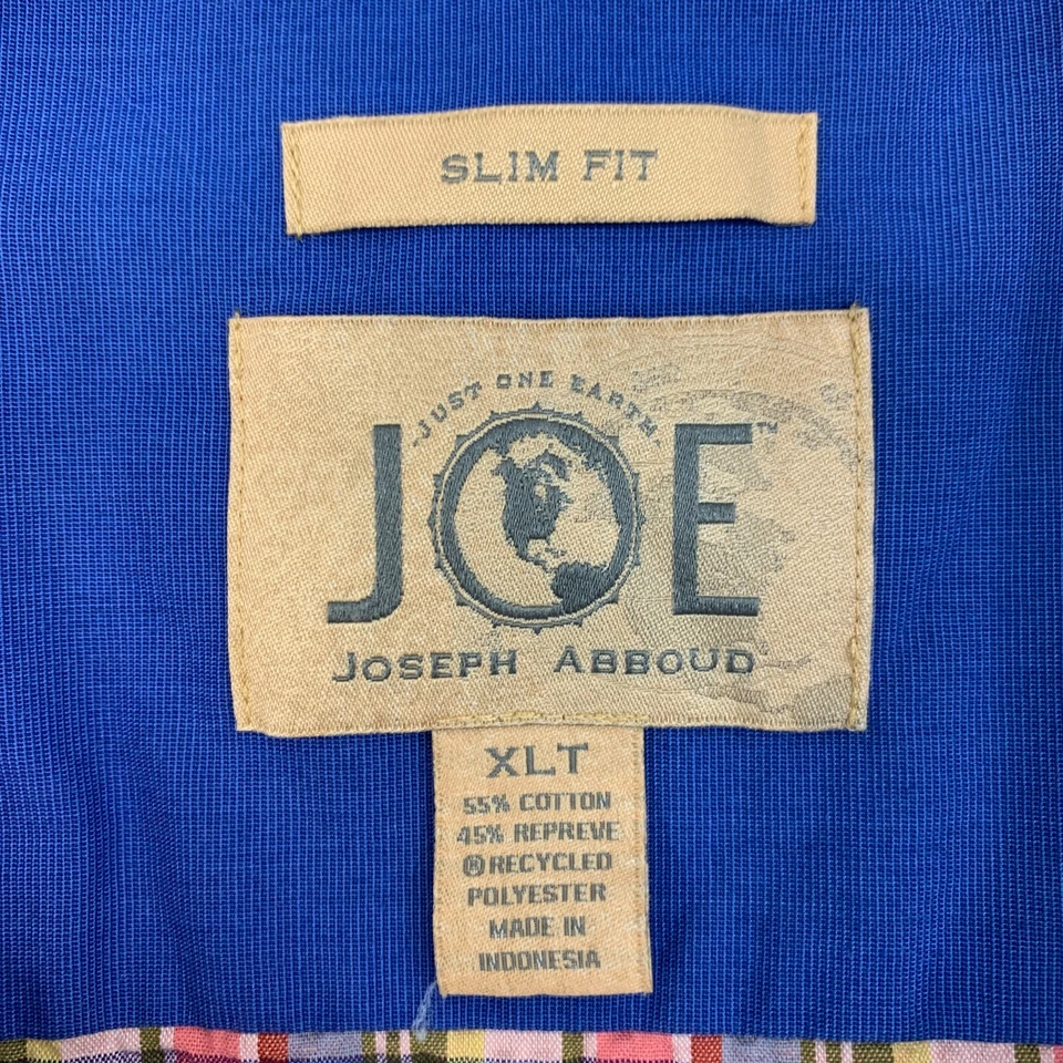 Camisa Joe by Joseph Abboud Para Hombres XLT Alta A Cuadros Seersucker Repreve Abotonada Foto 4 de 4