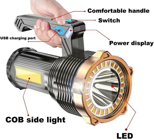 Lamparas de mano recargables led linternas led alta potencia lúmenes potente NUEVO - Imagen 6 de 24