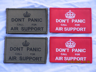 DONT PANIC CALL FOR AIR SUPPORT,Unit ID Morale Patch,Klett ,Abzeichen,oliv,4x##