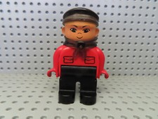 Lego Duplo Intelli Train Figur Schaffner Lokführer rot 4555pb051 9125 3325 3335