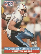 FREE SHIPPING-MINT-1991 Pro Set Ray Childress #163 OILERS PLUS BONUS CARDS