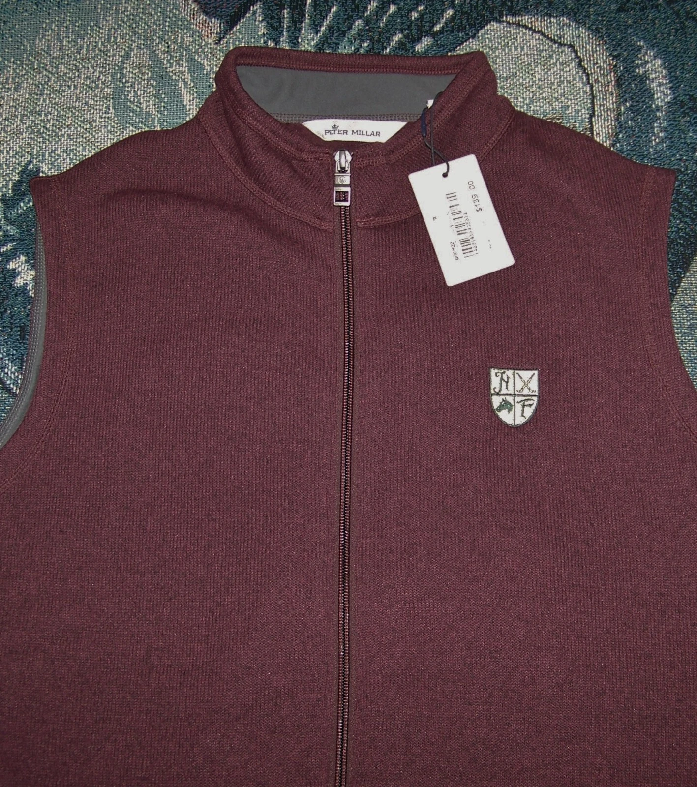 NEW PETER MILLAR Fleece Vest Jacket Sweater Shirt HAMILTON FARM GOLF CLUB Size S