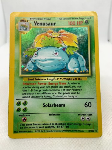 Venusaur 15/102 Holo Rare Base Set 1999 Unlimited Pokemon TCG - Picture 6 of 17