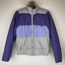 Vintage Serac Women's Winter Coat Jacket Purple Ribbed Waist Collar Zip Sz 10 Sm