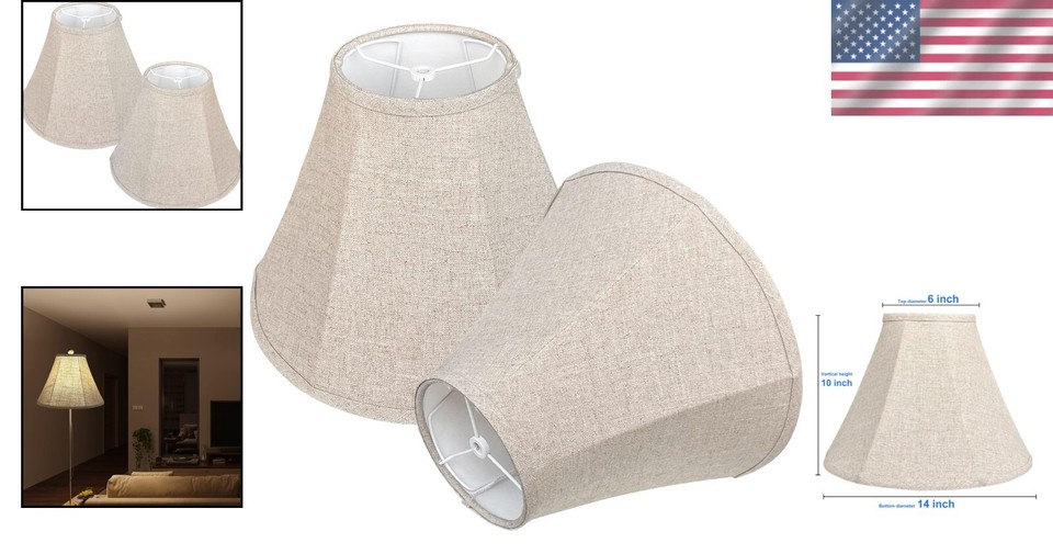 Handcrafted Burlap Lamp Shade Pair Perfect for Floor & Table Lamps