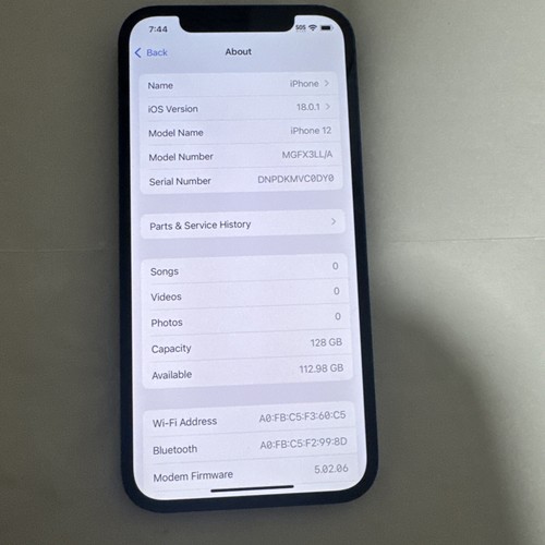Apple iPhone 12 - 128 GB - Blue (Unlocked). - Afbeelding 2 van 4