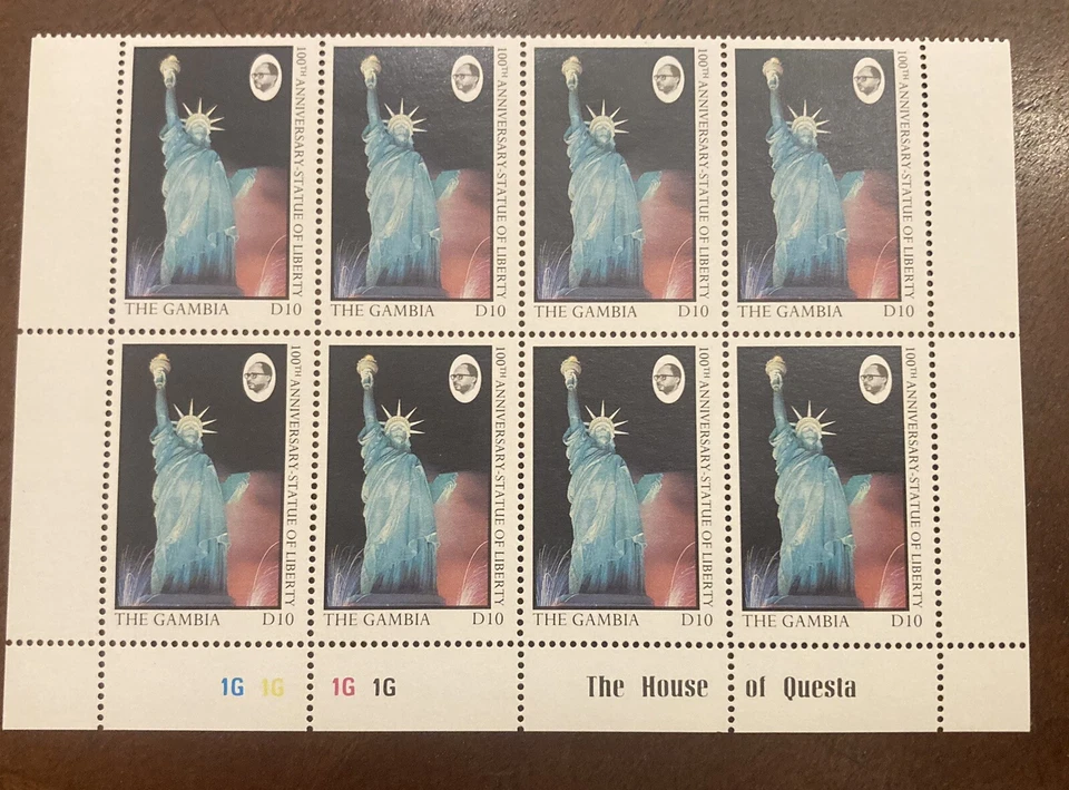 Gambia: 100 Ann, Estatua de la Libertad. SC #681-85 MNH, 1987. Lote # 02-03143 Foto 4 de 4
