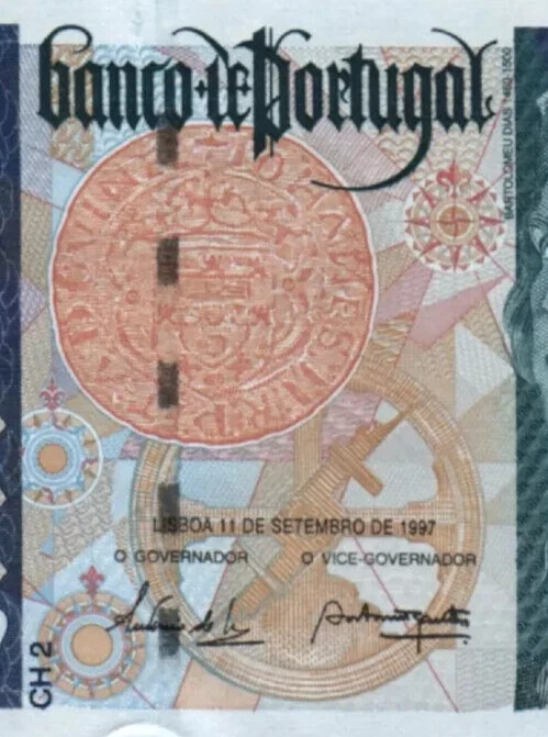 PORTUGAL 2000 ESCUDOS P-189 1997 Pre Euro SAILING SHIP UNC COMPASS COIN BANKNOTE - Image 4 of 4