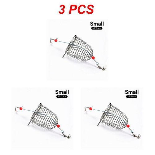 1 ~ 10 PIEZAS Cesta de pesca Soporte alimentador Acero inoxidable Señuelo de pesca Jaula Cebo - Imagen 14 de 24
