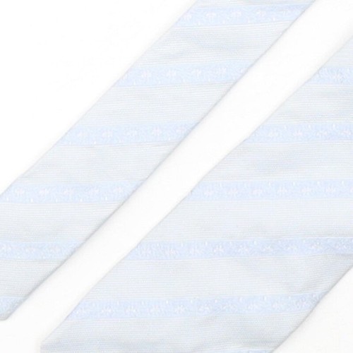 Florence Style Mens Blue Striped Silk Pointed Tie One Size - Picture 11 of 12