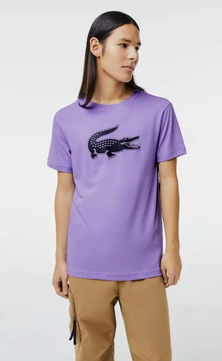 Purple lacoste t best sale shirt