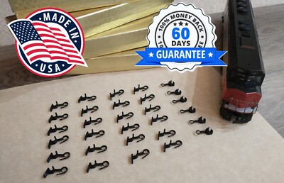 30 Pack of HO Scale Train Couplers: 24 Standard Hook &  6 Hingeless Couplers