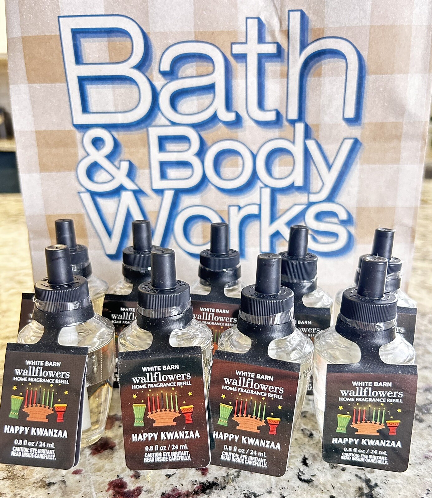 9x Pack Bath & Body Works HAPPY KWANZAA Fragrance Wallflower Plug In Refill NEW