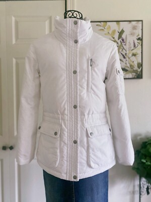DKNY Women Down Coat Jacket Water Repellent White Size XS