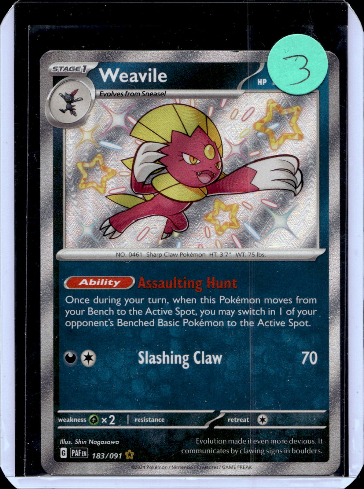SV: Paldean Fates #183/091 Weavile