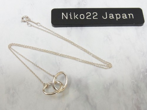 Tiffany &Co. Double Loop Pendant Necklace Sterling Silver 925 w/pouch - Picture 2 of 6