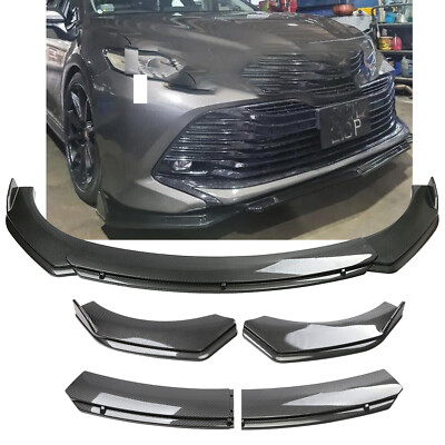 Front Bumper Lip Splitter Spoiler Carbon Fiber Style For Toyota Camry XLE SE LE