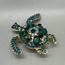 Full Rhinestone Crystal Sea Turtle Animal Tortoise Brooch