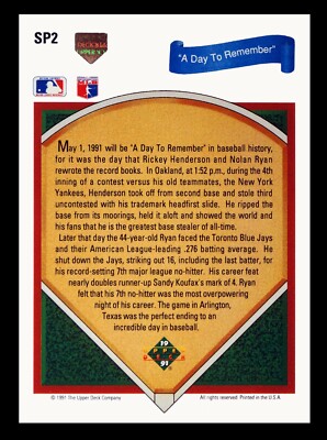 1991 Upper Deck #SP2 HOF Nolan Ryan 