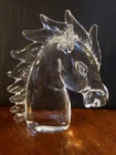 Vintage Signed Licio Zanetti Murano Glass Horse Head Bust Figurine Sculpture 8"
