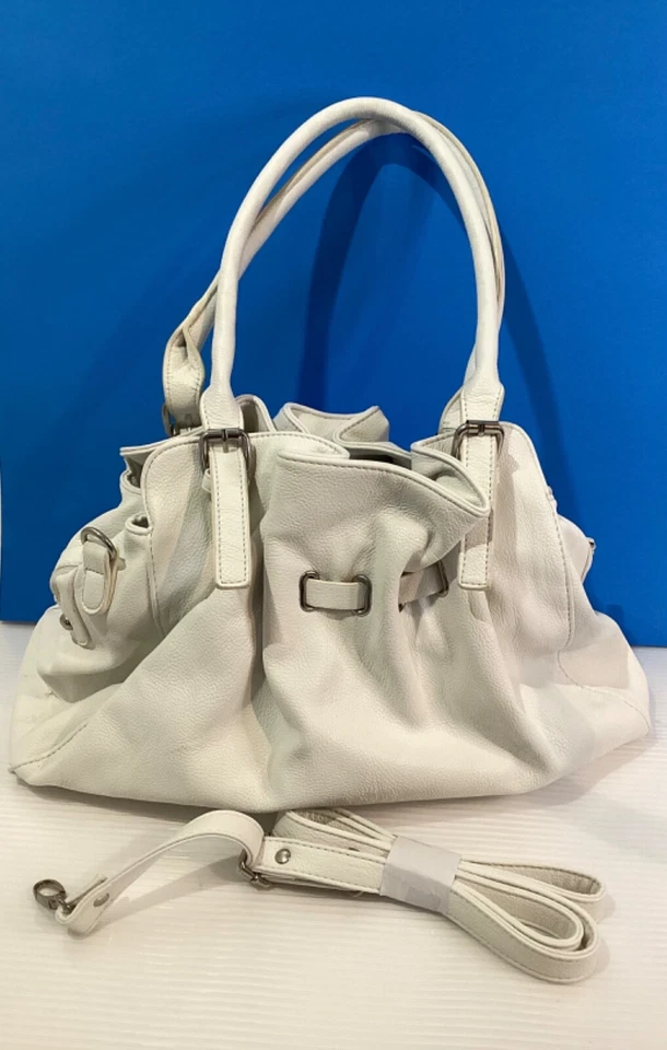 Clarks Mujer Cartera Bolso de Hombro Color Blanco 3 Departamentos Bolsillo Foto 3 de 4