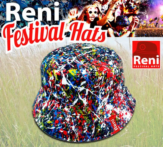 ** Reni hat ** - Jackson Pollock Bucket Festival gift Stone Roses Style