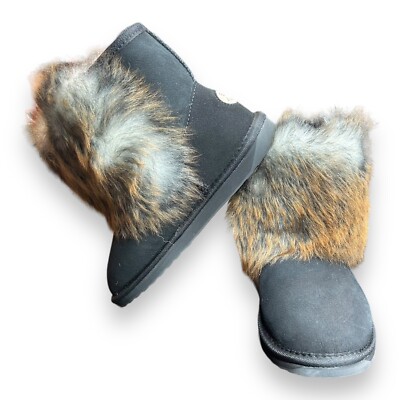 EMU AUSTRALIA Stinger Mini Lava Black Women s Size 5 Fur Embellished Boots