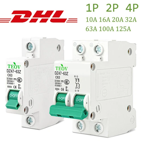 10-125A MCB Solar Circuit Breaker Solar Leistungsschalter Schutzschalter DC1000V